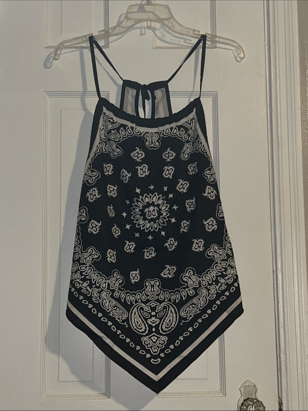 SHEIN Black and White Bandana-Print Handkerchief Cami